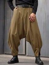 Men's Smart Luxury City Walk High-Drape Loose Fit Baggy Pant SKUL85935