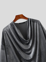 Men's Y2K Luxe Draped Cowl Neck Casual Two Pieces Outfit SKUL79009