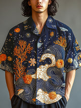 Men's Underwater Embroidered Short Sleeve Shirt SKUL20192