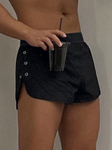 Mens Solid Color Side-Slit Short SKUL08456