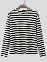 Mens Striped Knit Long Sleeve T-Shirt SKUL22817