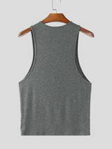 Mens Solid Color Slim Fit V-Neck Tank SKUL20283