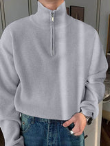 Mens Minimalist Textured Long Sleeve Pullover Sweater SKUK74183