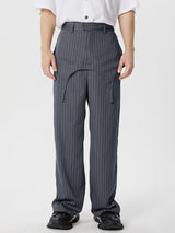 Mens Casual Striped Straight-Leg Long Pant SKUK64778