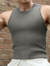 Men's Solid Color Knit Casual Tank SKUL52643