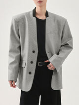 Men's Colorblock Plaid Long Sleeve Blazer SKUL27298