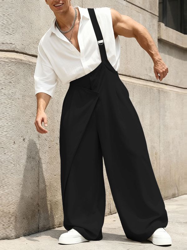 Men's Deconstructed Solid Color One Shoulder Jumpsuit SKUL51017