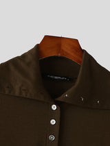 Mens Solid Color Slim Fit Casual Long Sleeve Shirt SKUK99915