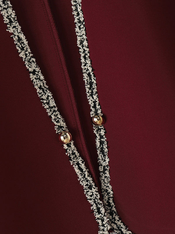 Men's Webbing Patchwork Cropped Long Sleeve Jacket SKUL25789