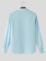 Men's Solid Color Button Long Sleeve Shirt SKUL43544