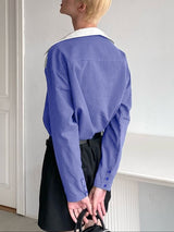 Men's Off Shoulder Contrast Color Long Sleeve Shirt SKUL47596