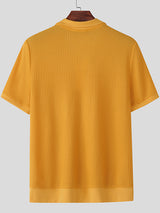 Mens Solid Color Textured Short-Sleeve Shirt SKUL17394