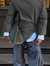 Men's Striped Tie Long Sleeve Shirt SKUL41321