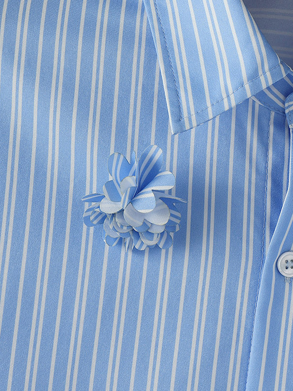 Mens 3D Floral Striped Long Sleeve Shirt SKUL07816