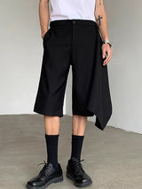 Mens Solid Irregular Side Pockets Shorts SKUK61150