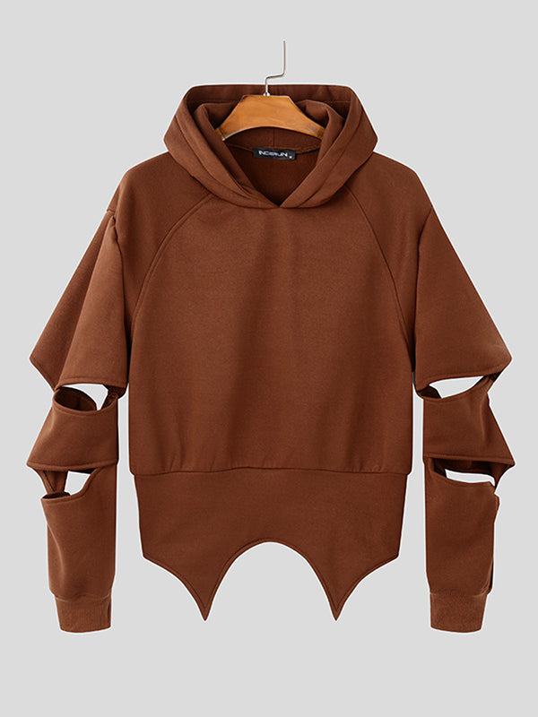 Mens Deconstructed Cropped Long-Sleeve Hoodie SKUK88245