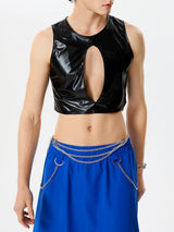 Mens Glitter Cutout See Through Crop Top SKUK50859