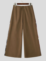 Men's Vintage Bohemian Asymmetrical Waist Side Patchwork Wide Leg Pant SKUL65081