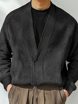 Mens Textured Long-Sleeve Pullover Sweater SKUK72755