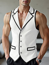 Men's Bold Striped Contrast Casual Waistcoat SKUL31255