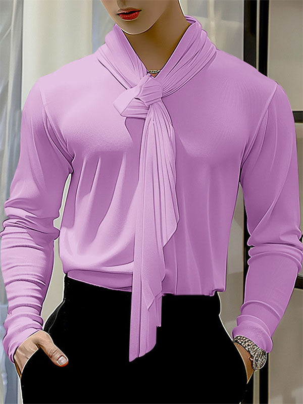 Mens Ribbon Design Long Sleeve T-Shirt SKUK73658