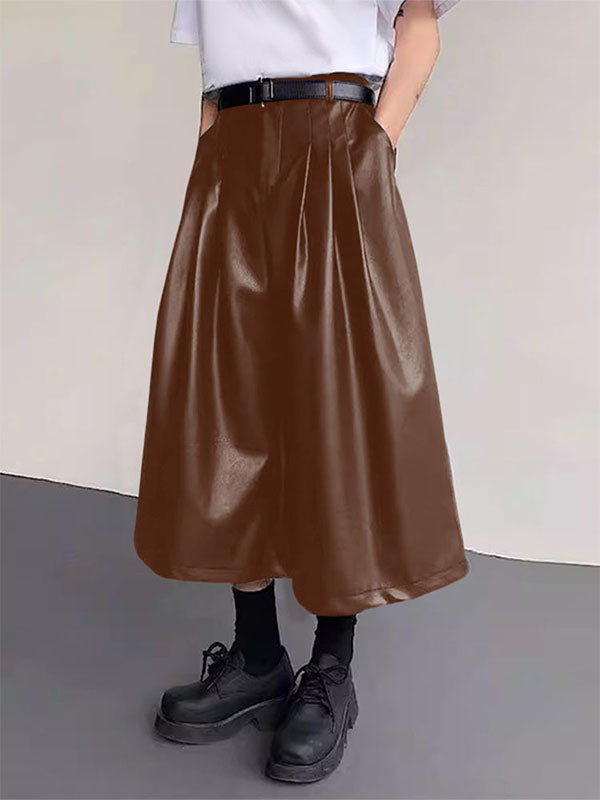 Mens Faux Leather Wide-Leg Pant SKUL12424