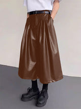 Mens Faux Leather Wide-Leg Pant SKUL12424