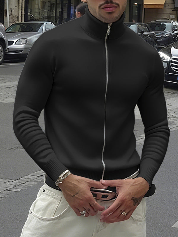 Men's Knit Zip Long Sleeve Cardigan SKUL23686