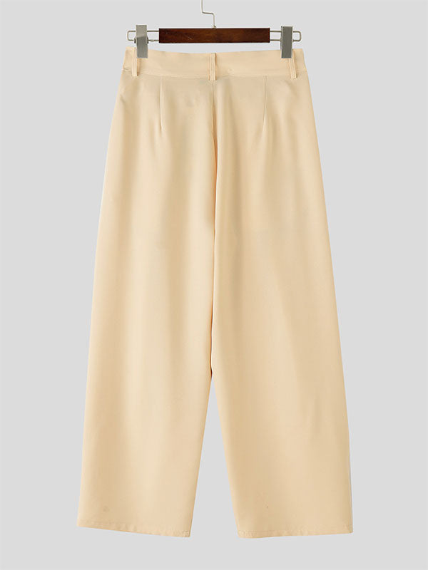 Mens Solid Color Wide Leg Casual Pant SKUL12492