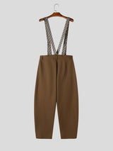 Men's Vintage Dandy Daily Casual High-Waist Striped Strap Jumpsuit SKUL83473