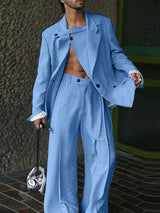 Men's Deconstructed Solid Color Two Pieces Outfit SKUL35099