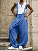 Men's Solid Color Deconstructed Metal Decor Jumpsuit SKUL51832