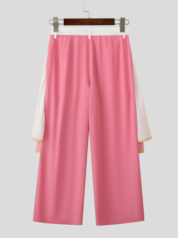 Mens Ruffled Patchwork Gradient Color Pant SKUL24622