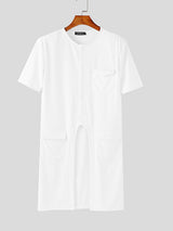 Mens Multi-Pocket Knit Short Sleeve Cardigan SKUL06462