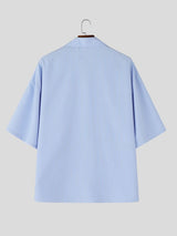 Men's City Boy Oversized Pinstripe Half Sleeve Shirt SKUL59597