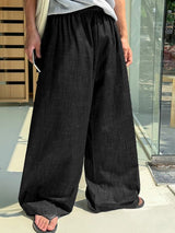 Men's Chill Relaxed City Walk Slub Textured Drawstring Flowing Baggy Pant SKUL84571