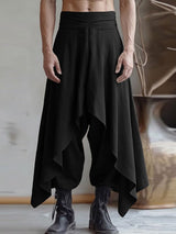 Men's Avant-Garde Asymmetric Layered Textured Harem Pant SKUL55389