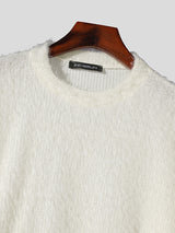 Mens Plush Crew Neck Loose Pullover Sweater SKUK29419