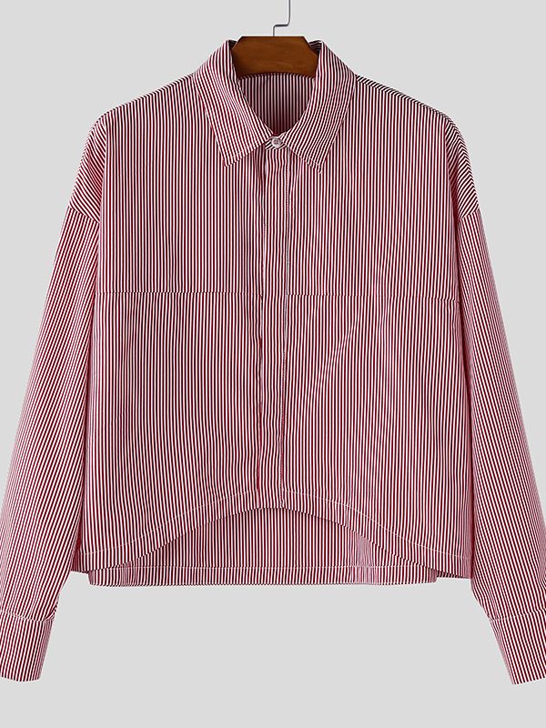 Men's Striped Casual Long Sleeve Shirt SKUL37285