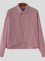 Men's Striped Casual Long Sleeve Shirt SKUL37285