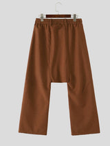 Men's Early Autumn Urban Casual Metal Chain Accent Baggy Wide Leg Long Pant SKUL73715