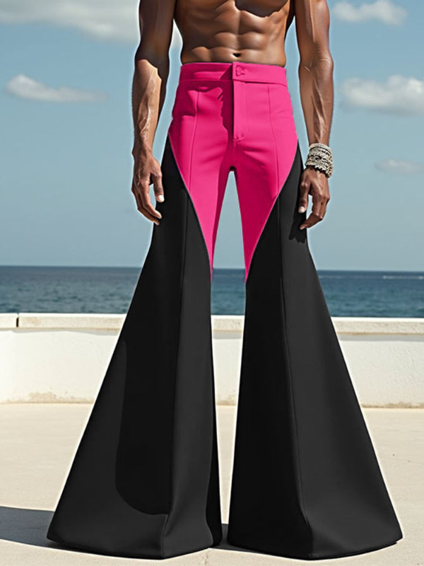 Mens Contrast Color Loose Flared Pant SKUL18930