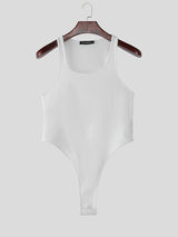 Men's Solid Color Slim Fit U Neck Sleeveless Bodysuit SKUL21034