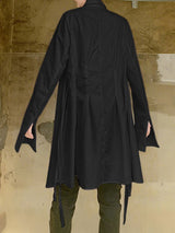 Men's Deconstructed Loose Drawstring Long Sleeve Shirt SKUL37534