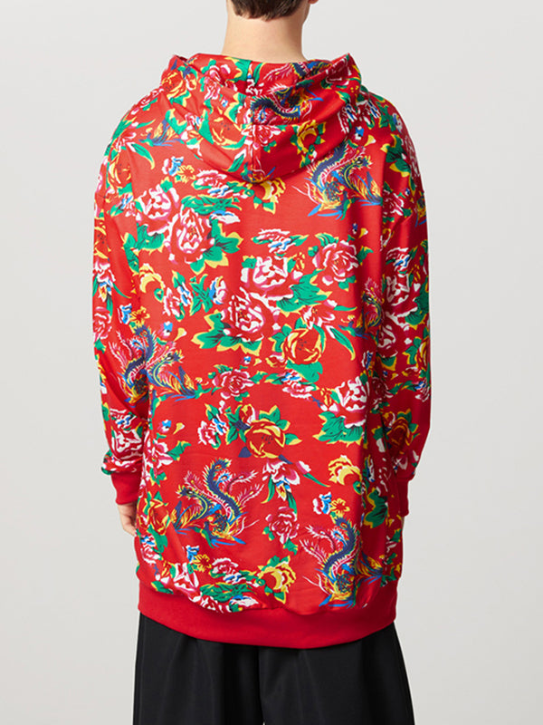 Mens Ethnic Floral Print Long-Sleeve Sweatshirt SKUK88138