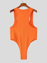 Mens Sheer Mesh Patchwork Knit Bodysuit SKUL12165