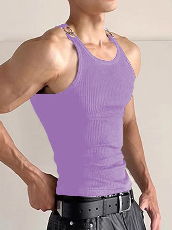 Mens Fitted Striped Knit Tank SKUK74672