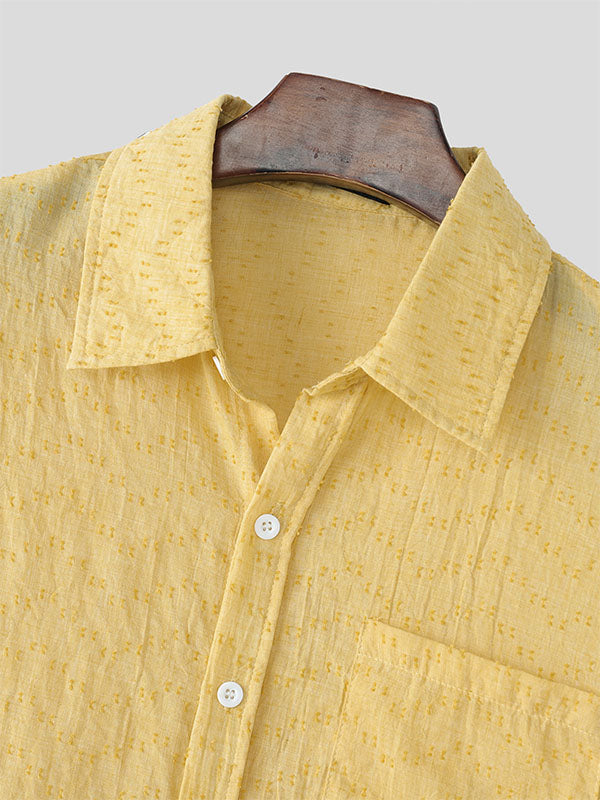 Mens Solid Color Casual Short Sleeve Shirt SKUL07527