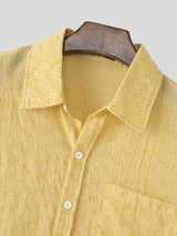 Mens Solid Color Casual Short Sleeve Shirt SKUL07527