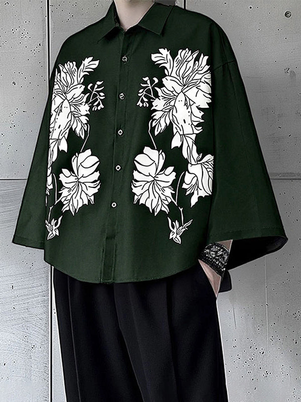 Men's Floral Print Loose Casual Shirt SKUL26091